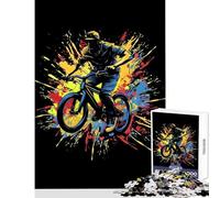 Puzzle per adolescenti 1000 pezzi BMX Biker Paint Splash Giocattolo Decorazione da parete Regalo Compleanno Giochi educativi Allena il tuo cervello e le tue mani Dimensioni 50x75cm