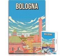 Puzzle per adolescenti 1000 pezzi Bologna Italia Poster di viaggio vintage Giocattolo Gioco intellettuale Migliora la memoria Regali di compleanno Dimensioni 50x75cm