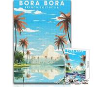 Puzzle per adolescenti 1000 pezzi Bora Bora Travel Family Fun & Game Night Decorazione perfetta per la parete Dimensioni 50x75cm