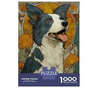 Puzzle Per Adolescenti 1000 Pezzi Border Collie Art Deco Puzzle Fai Da Te Giocattoli Staycation Passatempo Regali Unici Di Compleanno E Natale 70x50cm/1000pcs
