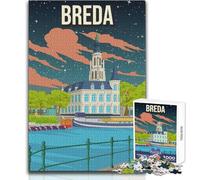 Puzzle per adolescenti 1000 pezzi Breda Paesi Bassi Paesaggio urbano Poster di viaggio Gioco impegnativo Giocattoli Sfida difficile Ottimo regalo Dimensioni 38x26cm