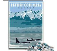 Puzzle per adolescenti 1000 pezzi British Columbia Canada, giocattoli educativi ideali come regalo per tutta la famiglia dai 14 anni in su, 50x75cm