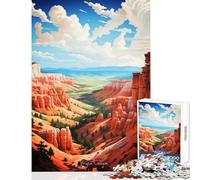 Puzzle per adolescenti 1000 pezzi Bryce Canyon dipinto a olio giocattolo decorazione da parete ottimo regalo giochi educativi interazione genitore-figlio (dimensioni 38x26cm)