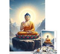 Puzzle per adolescenti 1000 pezzi Buddha Lotus Mountain Giocattoli antistress Ottimi regali e giocattoli Gioco per famiglie Allena il tuo cervello e le tue mani Dimensioni 38x26cm