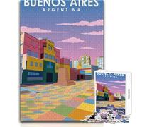 Puzzle per adolescenti 1000 pezzi Buenos Aires Travel Poster Giocattolo Gioco intellettuale Decorazione perfetta Idee regalo Dimensioni 38x52cm
