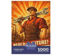 Puzzle Per Adolescenti 1000 Pezzi Build for The Future Propaganda Puzzle Per Adulti Giocattolo Decorazione Da Parete Decorazione Perfetta Regali Unici Per Compleanno E Natale 70x50cm/1000pcs