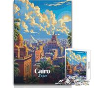 Puzzle per adolescenti 1000 pezzi Cairo, Egitto Paesaggio urbano Illustrazione Giocattolo Gioco intellettuale Decorazione perfetta Idee regalo Dimensioni 50x75cm