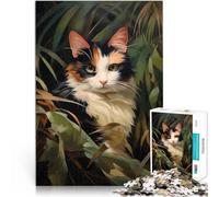Puzzle per adolescenti 1000 Pezzi Calico Cat in Foliage Lernspiele eignet sich ideal als Geschenk für die ganze Familie75x50cm