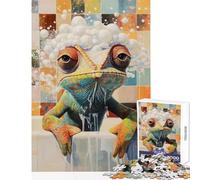 Puzzle per adolescenti 1000 pezzi camaleonte giocattoli fai da te per il bagnetto idee regalo gioco educativo con poster abbinato e foglio di quiz dimensioni 38x26cm