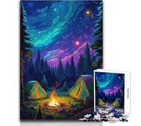 Puzzle per adolescenti 1000 pezzi Camping Stars Pixel Art Bellissimo gioco di design per il divertimento in famiglia Giocattoli antistress Dimensioni 38x26cm