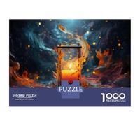 Puzzle Per Adolescenti 1000 Pezzi Candle Lantern with Fire Effect Puzzle Per Adulti Gioco Rompicapo Difficile Riduttore Di Stress Regali 52x38cm/1000pcs