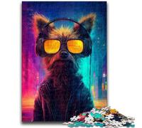 Puzzle per adolescenti 1000 pezzi Cane con gli occhiali Giocattoli educativi didattici Giochi per famiglie Migliora l'amore tra coppie 50x75cm