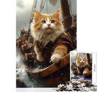 Puzzle per adolescenti 1000 pezzi Capitano gatto e equipaggio topo Giocattoli antistress Regalo di compleanno Giochi divertenti Attività divertenti a casa,dimensioni 38x52cm