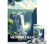 Puzzle per adolescenti 1000 pezzi Cascate Vittoria Zimbabwe Decorazione per la casa Giocattoli Regalo di compleanno Gioco per famiglie Adatto per la decorazione del desktop Dimensioni 50x75cm