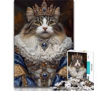 Puzzle per adolescenti 1000 pezzi Cat Queen 1000 pezzi per adolescenti, per ammazzare il tempo durante le vacanze a casa con poster abbinato e foglio di quiz (dimensioni 38x26cm)