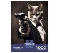 Puzzle Per Adolescenti 1000 Pezzi Cat Secret Agent Puzzle Per Adolescenti Giochi Rilassanti Regali Per Donne Per Compleanno, Natale 52x38cm/1000pcs