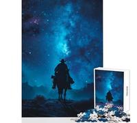 Puzzle per adolescenti 1000 pezzi Cavalcata galattica da cowboy Giocattoli antistress Regali di compleanno Gioco per famiglie Lista dei desideri con Babbo Natale Dimensioni 38x26cm
