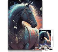 Puzzle per adolescenti 1000 pezzi Cavallo tra le stelle Perfetto passatempo rilassante Giocattolo professionale dal taglio netto Dimensioni 38x26cm