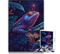 Puzzle per adolescenti 1000 pezzi Chameleon Stars Retro Pixel Art Bellissimo gioco di design per il divertimento in famiglia Giocattoli antistress Dimensioni 50x75cm