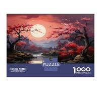 Puzzle Per Adolescenti 1000 Pezzi Cherry Blossom Moonlit River-1 Puzzle Per Adulti Gioco Rompicapo Migliora La Memoria Aiuta Ad Allenare Il Cervello 52x38cm/1000pcs