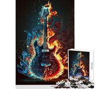 Puzzle per adolescenti 1000 pezzi Chitarra Fuoco Giocattoli fai da te Ottimi regali e giocattoli Giochi per famiglie Migliorare l'amore tra coppie Dimensioni 38x52cm