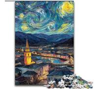 Puzzle per adolescenti 1000 pezzi Cielo notturno Città Paesaggio urbano,gioco di giocattoli Ogni pezzo è unico - Gioco divertente e stimolante per tutta la famiglia per bambini dai 14 anni 50x75cm