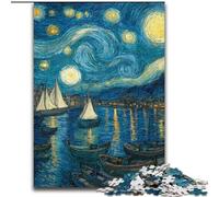 Puzzle per adolescenti 1000 pezzi Cielo notturno di Van Gogh, attività per famiglie che rafforzano l'amore tra coppie per età 14+ 50x75cm