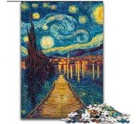 Puzzle per adolescenti 1000 pezzi Cielo notturno di Van Gogh, attività per famiglie che rafforzano l'amore tra coppie per età 14+ 50x75cm