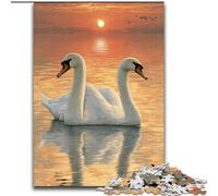 Puzzle per adolescenti 1000 pezzi Cigno bianco, antistress con pezzi completamente interconnessi di forma casuale per ragazzi dai 14 anni in su (dimensioni 50x75cm)
