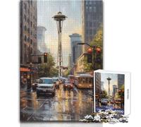 Puzzle per adolescenti 1000 pezzi Città del caffè Seattle USA Decorazione perfetta Gioco pratico Regali di Babbo Natale segreto (dimensioni 38x26cm)