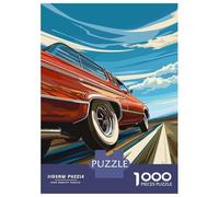 Puzzle Per Adolescenti 1000 Pezzi Classic Car on The Road Puzzle Per Adulti Giocattolo Decorazione Da Parete Analisi E Logica Regali Di Natale Compleanno 52x38cm/1000pcs