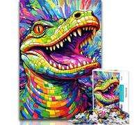 Puzzle per adolescenti 1000 pezzi Coccodrilli colorati Puzzle per adulti, giochi educativi Decorazione per la casa Regalo di compleanno, regali, arte murale 50x75cm