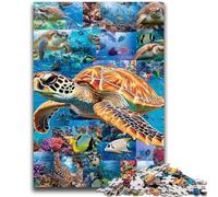Puzzle per adolescenti 1000 pezzi collage di tartarughe gioco educativo per famiglie offerta come regalo per tutta la famiglia per età 14 anni in su 50x75cm