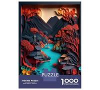 Puzzle Per Adolescenti 1000 Pezzi Colorful Paper Art Landscape Puzzle Per Adolescenti Giochi Rilassanti Regali Per Donne Per Compleanno, Natale 38x26cm/1000pcs