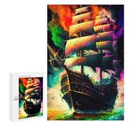 Puzzle Per Adolescenti 1000 Pezzi Colorful Sailing Ship Art Puzzle Per Adulti Giochi Relax Difficile Sfida Unici Regali di Compleanno 1000 Pezzi