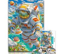 Puzzle per adolescenti 1000 pezzi Compleanno dell'astronauta 1000 pezzi per adolescenti, ammazza il tempo durante le vacanze con pezzi completamente interconnessi di forma casuale 50x75cm
