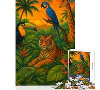 Puzzle per adolescenti 1000 pezzi con animali selvatici tropicali giocattolo educativo fantastici regali e giocattoli giochi divertenti collezione di artisti belle arti dimensioni 38x26cm