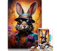 Puzzle per adolescenti 1000 pezzi Conigli artistici, gioco educativo per famiglie, decorazione da parete, regali unici per compleanno e Natale (75x50cm)