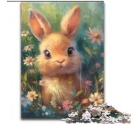 Puzzle per adolescenti 1000 pezzi Coniglietto tra i fiori, giocattoli, giochi educativi, ottimi regali e giocattoli antistress 50x75cm