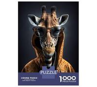 Puzzle Per Adolescenti 1000 Pezzi Cool Giraffe Modern Art Puzzle Per Adulti Giochi Rilassanti Decorazione Per La Casa Interazione Genitore-figlio 52x38cm/1000pcs