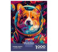 Puzzle Per Adolescenti 1000 Pezzi Corgi Astronaut Space Puzzle Per Adulti Gioco Rompicapo Decorazione Da Parete Regalo Antistress 38x26cm/1000pcs