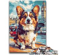 Puzzle per adolescenti 1000 pezzi Corgi sotto il Big Ben 1000 pezzi per adulti, antistress sfida difficile regali di Babbo Natale segreto (50x75cm)