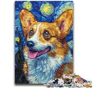 Puzzle per adolescenti 1000 pezzi Corgi sotto il cielo notturno 1000 pezzi per adulti, per gioco educativo sfida giocattolo affare come regalo per tutta la famiglia (38x26cm)