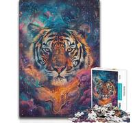 Puzzle per adolescenti 1000 pezzi Cosmic Tiger Gaze Hand Speed Race Gioco impossibile per 14+ Puzzle Game offerto 50x75cm