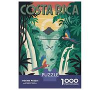 Puzzle Per Adolescenti 1000 Pezzi Costa Rica Tropical Waterfall Scene Puzzle Per Adulti Gioco Pratico Difficile Divertente Attività A Casa, 70x50cm/1000pcs