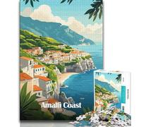 Puzzle per adolescenti 1000 pezzi Costiera Amalfitana Italia, aiuta il cervello ad allenarsi, giocattoli avvincenti per coltivare la pazienza, regalo per compleanni (38x26cm)