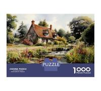 Puzzle Per Adolescenti 1000 Pezzi Cottage by The Stream-2 Puzzle Per Adulti Gioco Rompicapo Migliora La Memoria Aiuta Ad Allenare Il Cervello 52x38cm/1000pcs