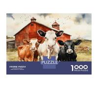 Puzzle Per Adolescenti 1000 Pezzi Cows in The Barnyard Puzzle Fai Da Te Giocattoli Staycation Passatempo Regali Unici Di Compleanno E Natale 70x50cm/1000pcs