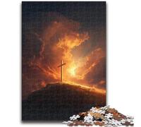 Puzzle per adolescenti 1000 pezzi Croce al tramonto Aiuta il cervello a esercitare Giocattoli avvincenti per coltivare la pazienza Decorazione perfetta 50x75cm