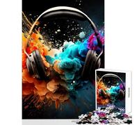 Puzzle per adolescenti 1000 pezzi Cuffie Giocattoli antistress colorati Idee regalo Giochi per famiglie Adatto per la decorazione della scrivania Dimensioni 38x52cm